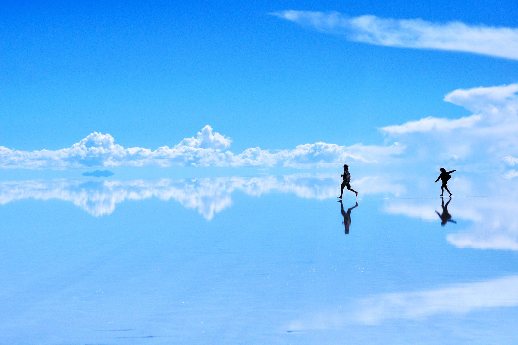 The Salt Flats Become A Natural Mirror