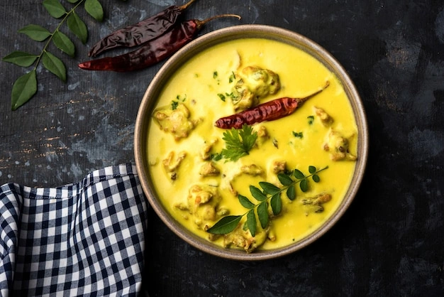 Kadhi Pakora: Yogurt Dumplings in Gram Gravy